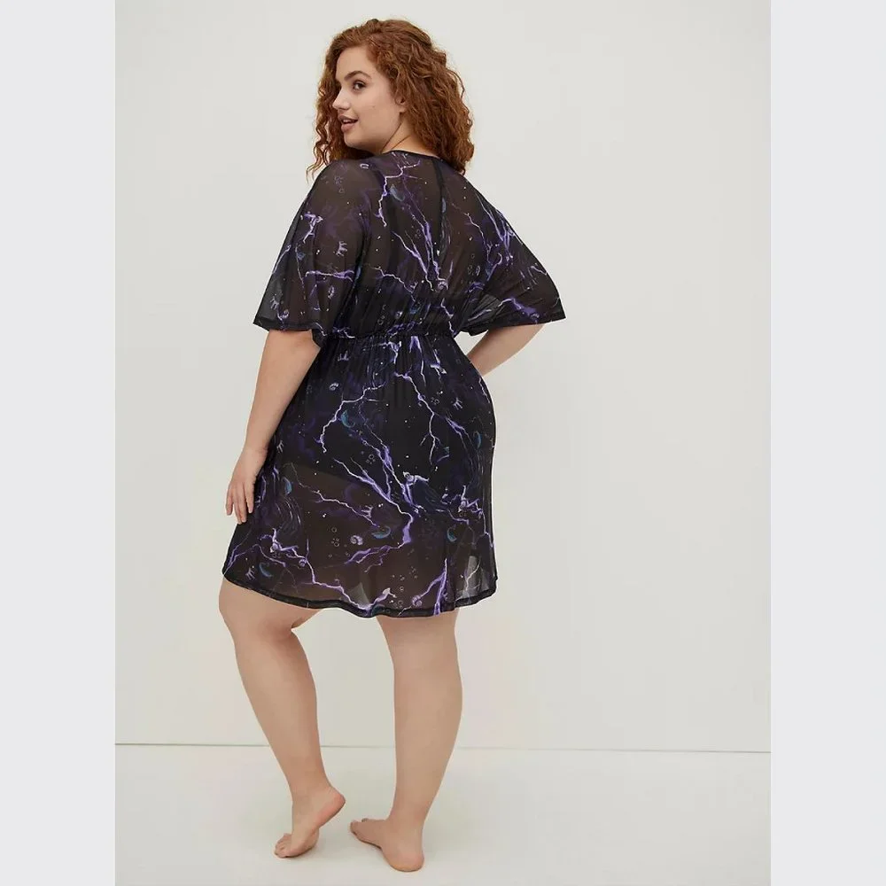 Torrid Disney The Little Mermaid Ursula Swim Kimono - Black - Picture 5 of 7